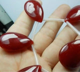 10pcs Ruby Loose Beads 18x25mm Drop Shape Red Gemstone DIY Jewelry Making