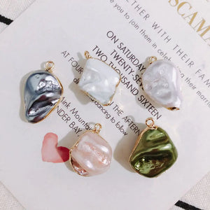 10pcs Colorful Pearl Jewelry DIY Charms Irregular Shaped Pendants