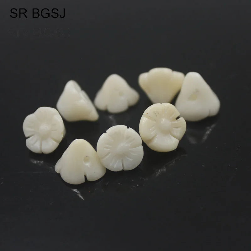10pcs Natural Carved Rose Flower Coral Gems Jewelry Making Spacer Craft Beads