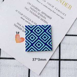 10pcs Resin Charms Geometric Square Acrylic Necklace Pendants