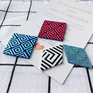 10pcs Resin Charms Geometric Square Acrylic Necklace Pendants