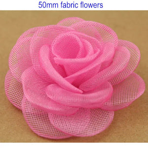10pcs Fabric Flowers DIY Hair Accessory Rosettes 50mm Camellia