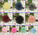 10pcs Fabric Flowers DIY Hair Accessory Rosettes 50mm Camellia