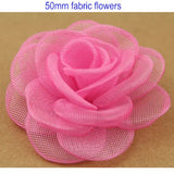 10pcs Fabric Flowers DIY Hair Accessory Rosettes 50mm Camellia
