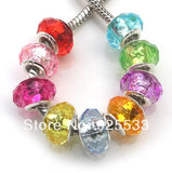200pcs 10x14mm Silver Plated Core Acrylic Beads for Bracelet DIY