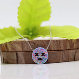 12mm Opal Smile Face Necklace 925 Sterling Happy Face Jewelry