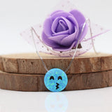 12mm Opal Smile Face Necklace 925 Sterling Happy Face Jewelry