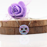 12mm Opal Smile Face Necklace 925 Sterling Happy Face Jewelry