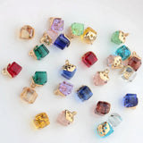 12pcs Colorful Crystal Birthstones Cube Charms for Memory Locket DIY