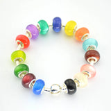 14mm Glitter Powder Big Hole Beads Charms for Bracelet 100pcs/lot