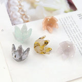 15pcs 19*25MM 3D Acetic Acid Acrylic Flower Caps Charms for Earring Ornament
