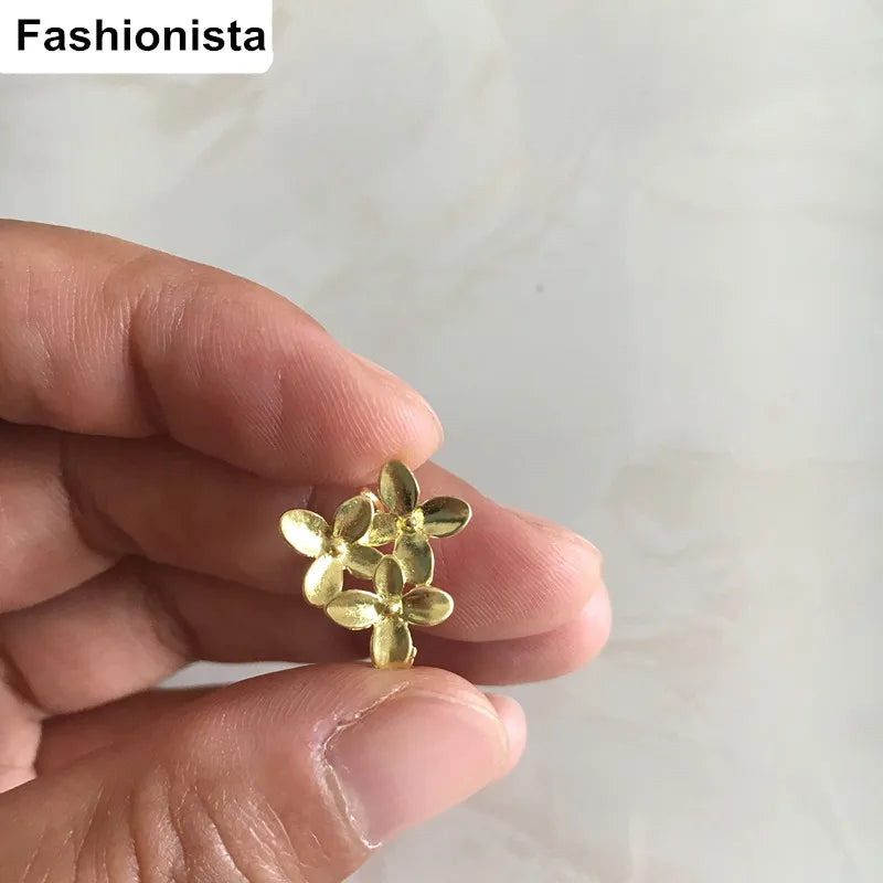16 pcs Brass Casting Craft Leaf 13*15mm 3D Gold/Silver/Steel/Raw Brass