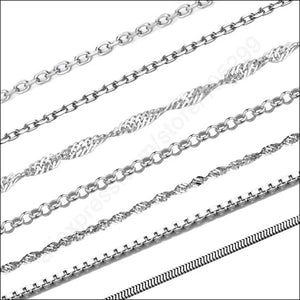 925 Sterling Silver Necklace Chains Jewelry DIY Findings 10pcs