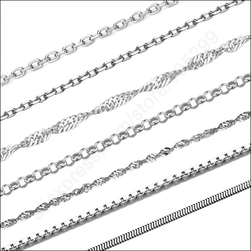 925 Sterling Silver Necklace Chains Jewelry DIY Findings 10pcs