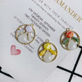 Colorful Crystal Rhinestone Paved Round Pendant Charms 23*28mm