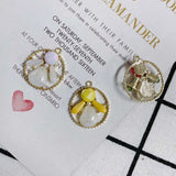 Colorful Crystal Rhinestone Paved Round Pendant Charms 23*28mm