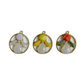 Colorful Crystal Rhinestone Paved Round Pendant Charms 23*28mm