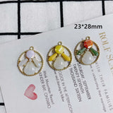 Colorful Crystal Rhinestone Paved Round Pendant Charms 23*28mm