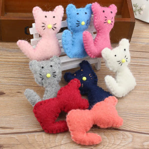Crochet Wool Felt Cartoon Cat Doll Hair Jewelry Elastic Band DIY