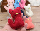 Crochet Wool Felt Cartoon Cat Doll Hair Jewelry Elastic Band DIY