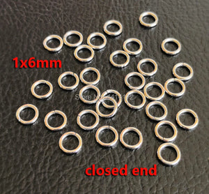 1000pcs 1X6mm Stainless Steel Jump Rings for Jewelry Making
