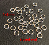1000pcs 1X6mm Stainless Steel Jump Rings for Jewelry Making