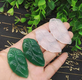Natural Ice Green Chalcedony Agate Leaves Pendant Jade