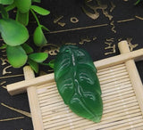 Natural Ice Green Chalcedony Agate Leaves Pendant Jade
