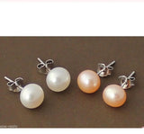 2 Pairs Natural Pink Cultured Pearl Earrings