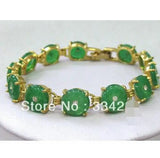 Green Stone Bead 18KGP Bracelet - 2 Colors Available