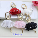 20 Pcs Gold 3D Dancing Girls 57x40mm Ballet Girls Different Colors Skirts