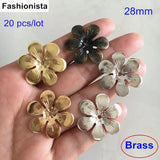 20pcs 28mm Metal Stamping Flowers 6 Petal Brass Bead Caps DIY Crafts Jewelry
