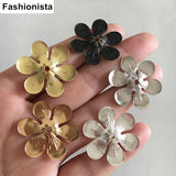 20pcs 28mm Metal Stamping Flowers 6 Petal Brass Bead Caps DIY Crafts Jewelry