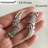 20 pcs Antique Silver Dagger Charms Stiletto 14*47mm Metal Alloy Pendant