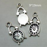 200 Pcs Alarm Clock Charms 9*19mm Antique Zinc Alloy Metal