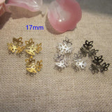 200 Metal Filigree Bead Caps 17mm Gold/Silver/Steel/Bronze DIY Jewel Crafts