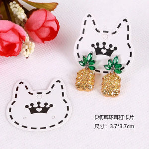 200pcs Cat Earring Cards Jewelry Cards 3.7x3.7cm