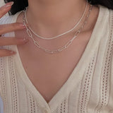 Sparkling Silver Clavicle Chain Choker Necklace for Women