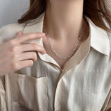 Sparkling Silver Clavicle Chain Choker Necklace for Women
