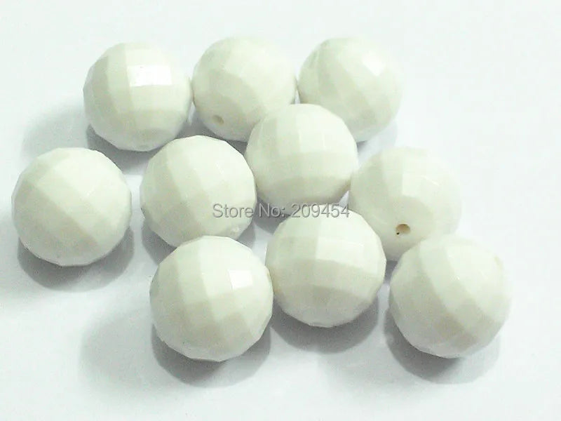20MM Acrylic Solid Faceted Beads for Kids Jewelry Making