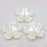 20Pcs Shell Flower Scrapbook Pearl Beads Sewing Button DIY Material Findings