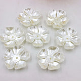 20Pcs Shell Flower Scrapbook Pearl Beads Sewing Button DIY Material Findings