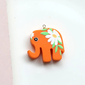 20pcs Colorful Elephant Resin Pendant Necklace Earring Charms