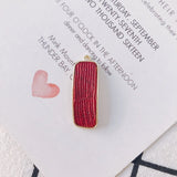 20pcs Colorful Fabric Paved Rectangle Charms Metal Earring Necklace Pendants