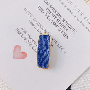 20pcs Colorful Fabric Paved Rectangle Charms Metal Earring Necklace Pendants
