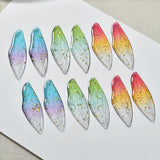 20pcs Glitter Angel Wings Resin Charms Earring Necklace Pendant Ornaments
