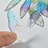 20pcs Glitter Angel Wings Resin Charms Earring Necklace Pendant Ornaments