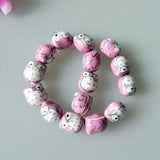20pcs Ceramic Owl Beads Pink 15x13mm Crafts DIY