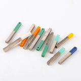 20pcs Wooden Style Resin Rectangle Charms Earring Pendant DIY 30mm 40mm