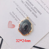 20pcs Glitter Enamel Alloy Charms Tone Plated Geometry Oval Pendants